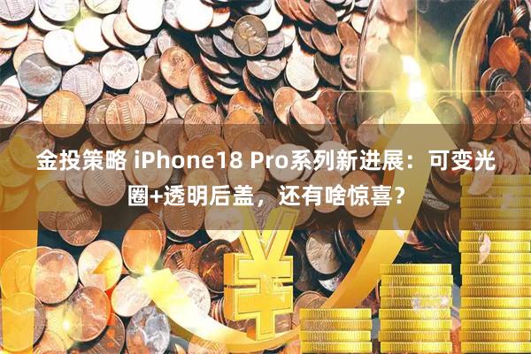 金投策略 iPhone18 Pro系列新进展:可变光圈+透明后盖,还有啥惊喜?