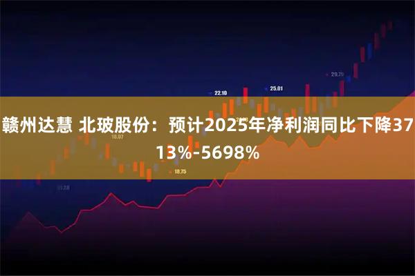 赣州达慧 北玻股份：预计2025年净利润同比下降3713%-5698%